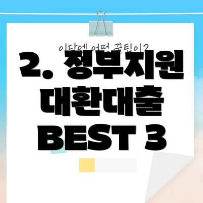 2. 정부지원 대환대출 BEST 3