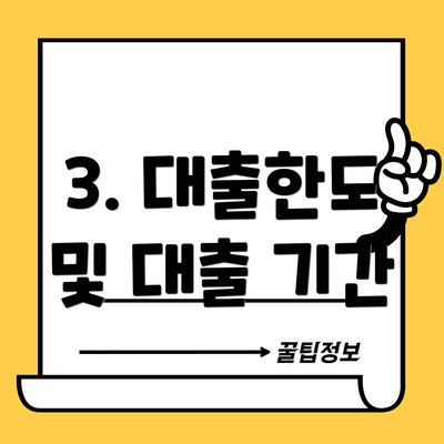 3. 대출한도 및 대출 기간