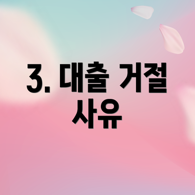 3. 대출 거절 사유