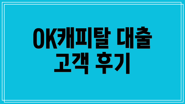 OK캐피탈 대출 고객 후기