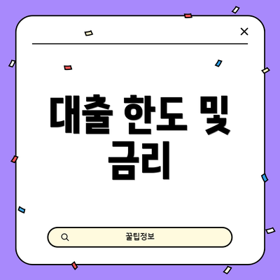 대출 한도 및 금리