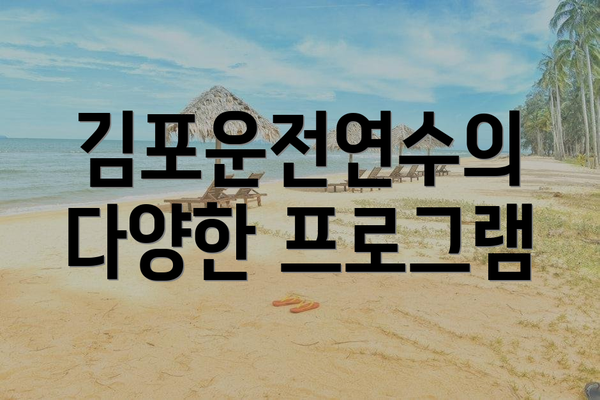 김포운전연수의 다양한 프로그램