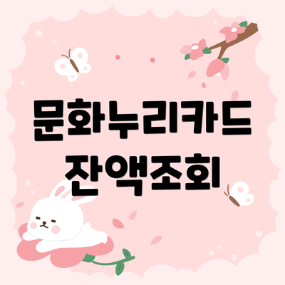 문화누리카드 잔액조회