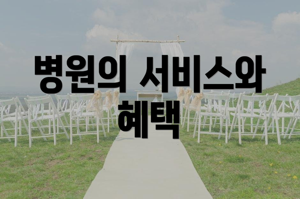 병원의 서비스와 혜택