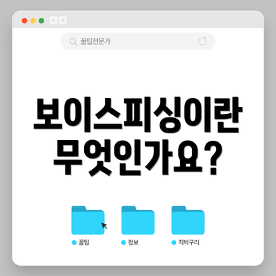 보이스피싱이란 무엇인가요?