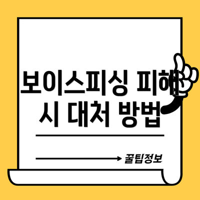 보이스피싱 피해 시 대처 방법