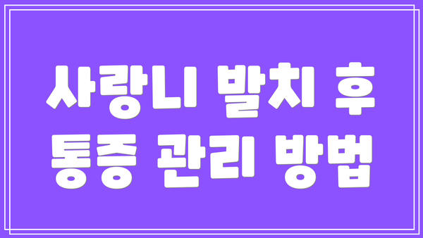 사랑니 발치 후 통증 관리 방법