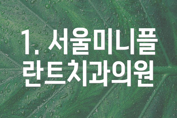 1. 서울미니플란트치과의원