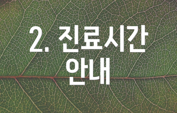 2. 진료시간 안내