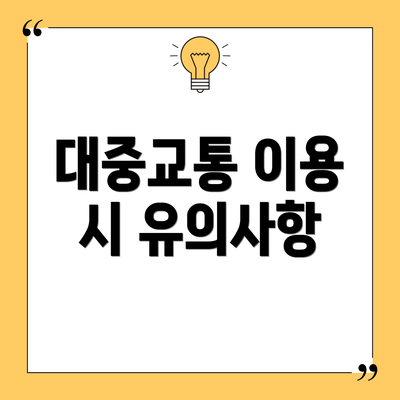 대중교통 이용 시 유의사항