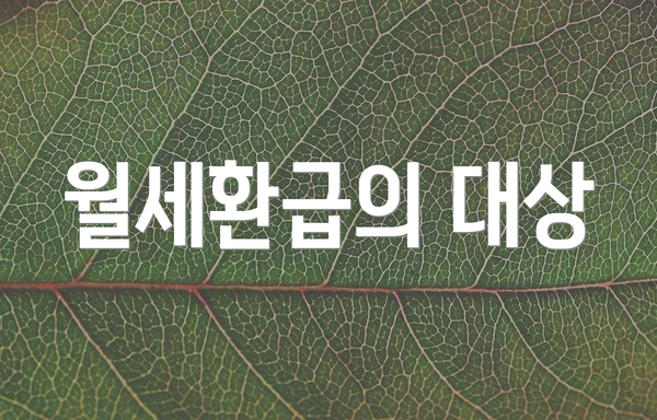 월세환급의 대상