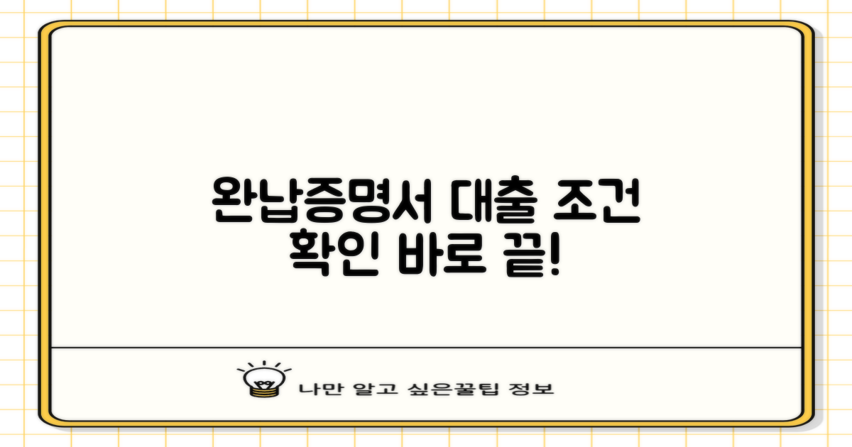 대출 조건, 완납증명서로 확인