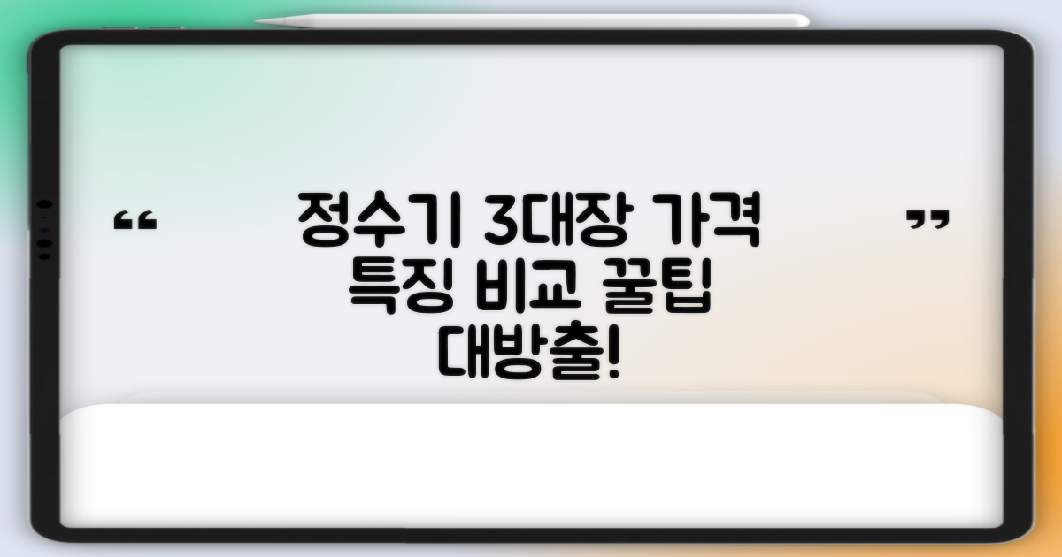 3가지 인기 정수기 브랜드 가격 및 특징 비교