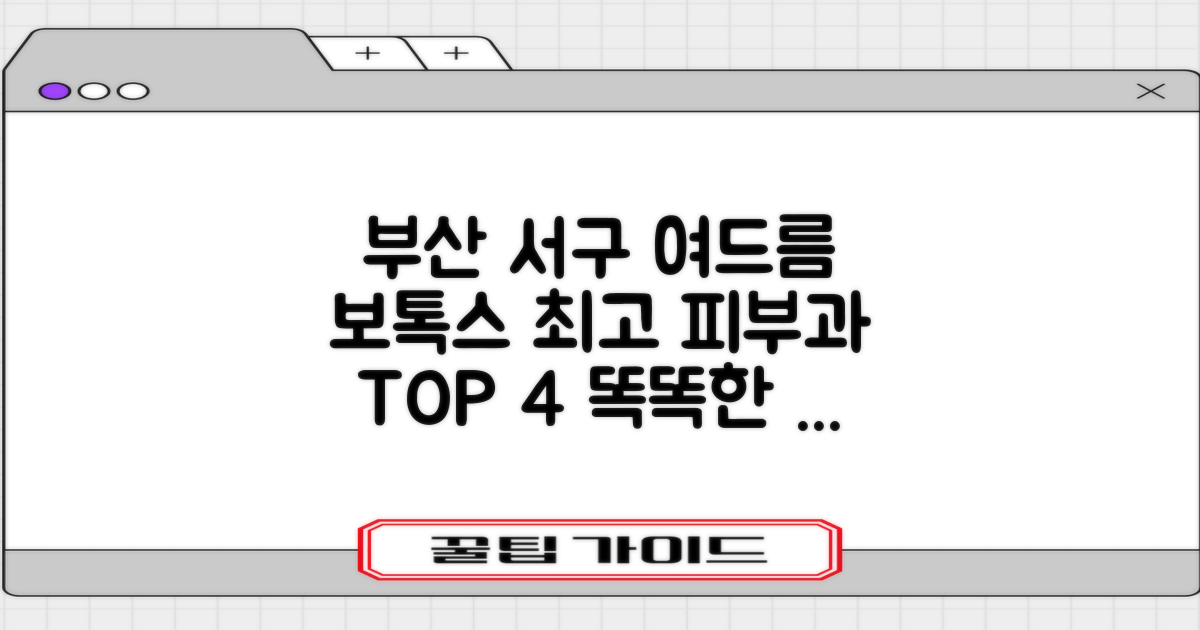 부산 서구 여드름 보톡스 후기가 좋은 피부과 전문병원 TOP 4: 똑똑한 병원 선택 가이드