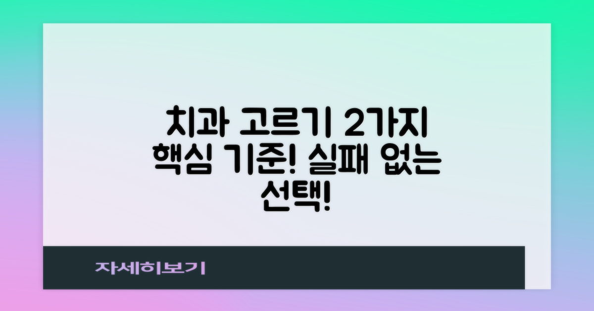 2가지 치과 선택 기준