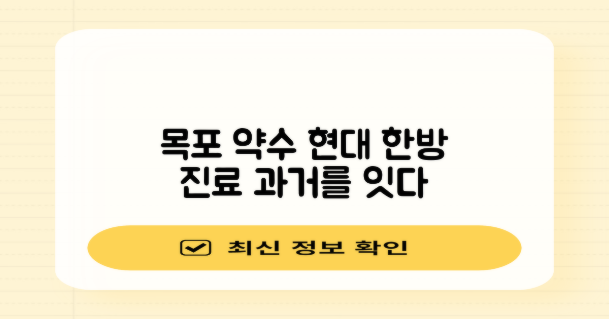 목포 약수, 과거와 현재를 잇는 현대적 한방 진료