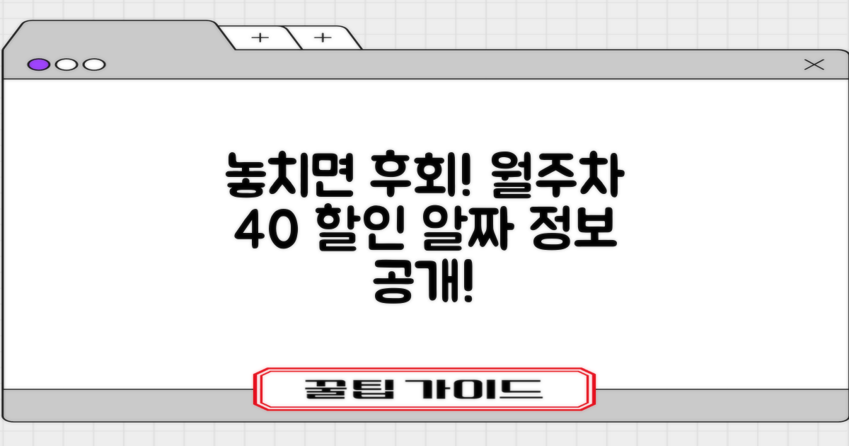 월주차 40% 할인, 놓치면 후회할 알짜 정보!