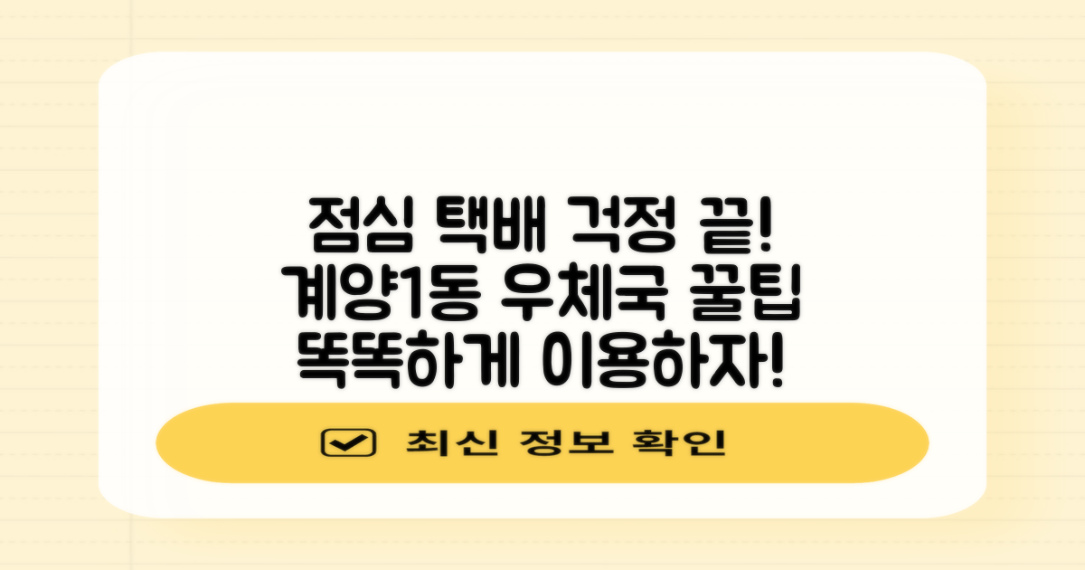 점심시간에도 택배 걱정 끝! 인천계양1동우편취급국 똑똑하게 이용하기