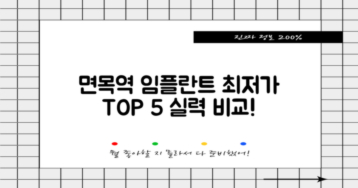 면목역 임플란트 치과, 최고 실력과 최저 가격 TOP 5 비교!