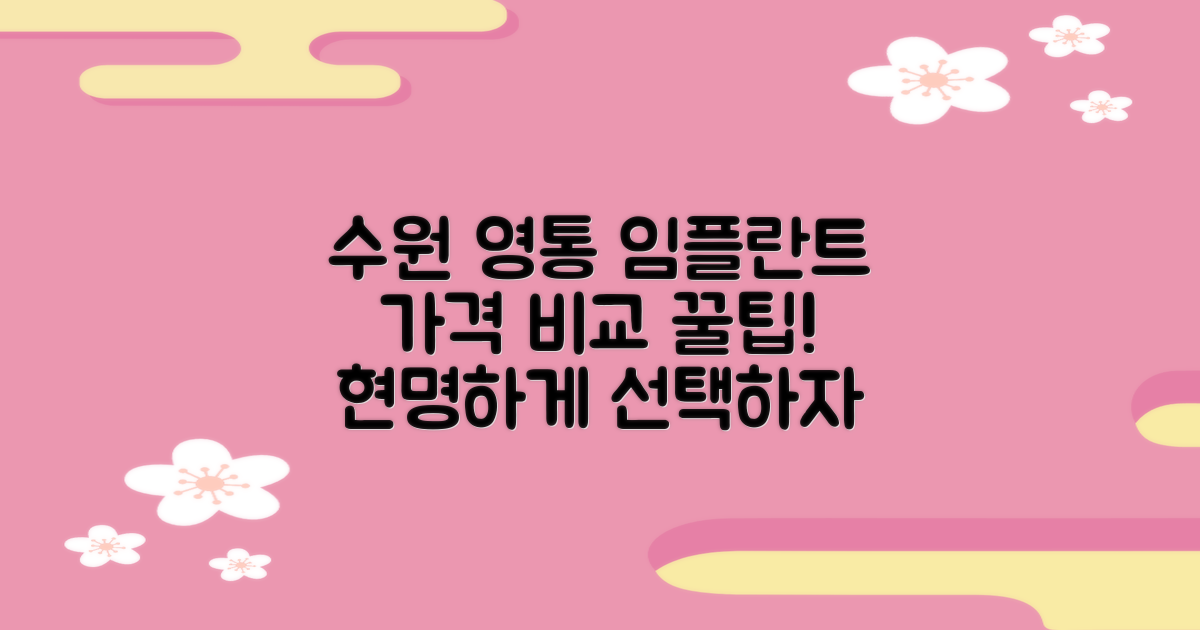 부제목: 수원 영통구 임플란트, 똑똑하게 가격 비교하는 법