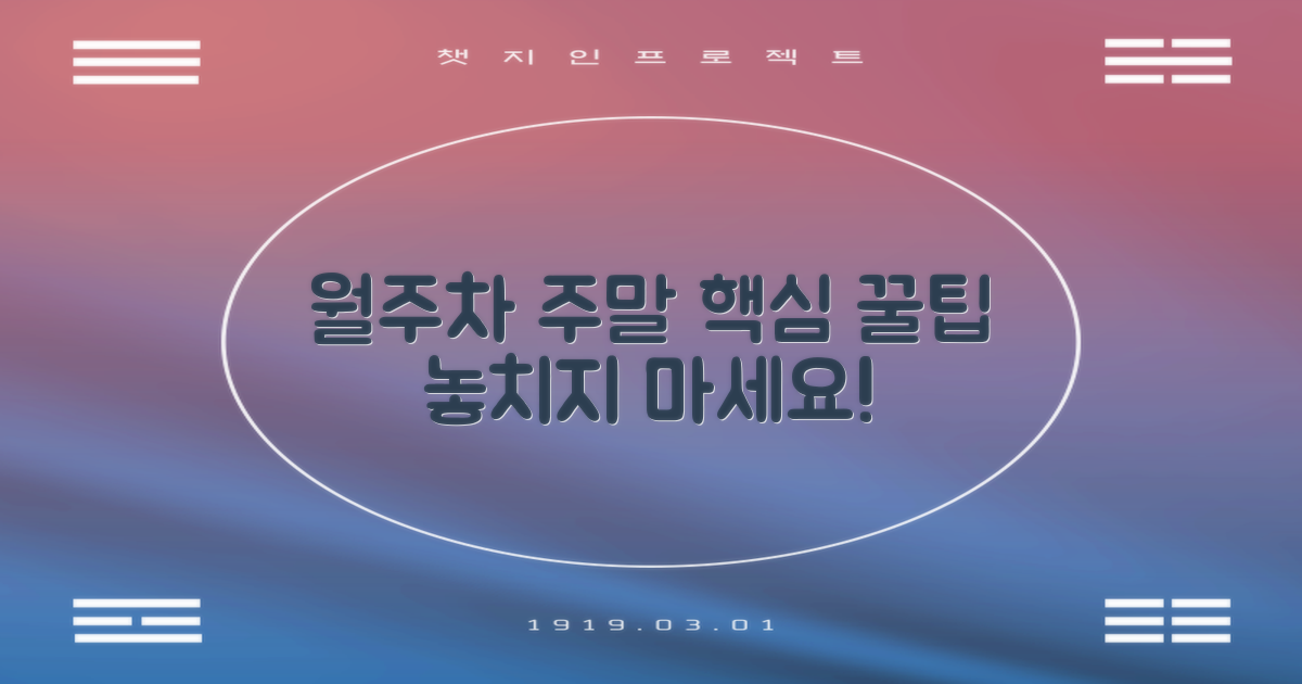 월주차 & 주말 이용 팁