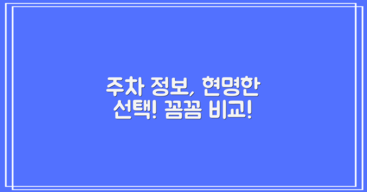 주차 정보, 꼼꼼하게 비교하고 현명하게 선택하세요!