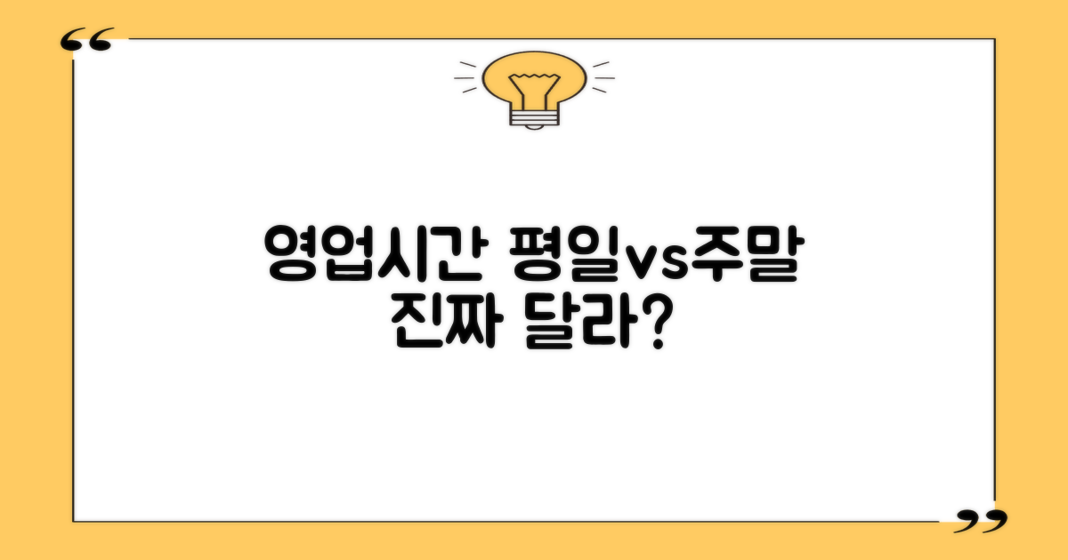 영업시간: 평일과 주말 차이