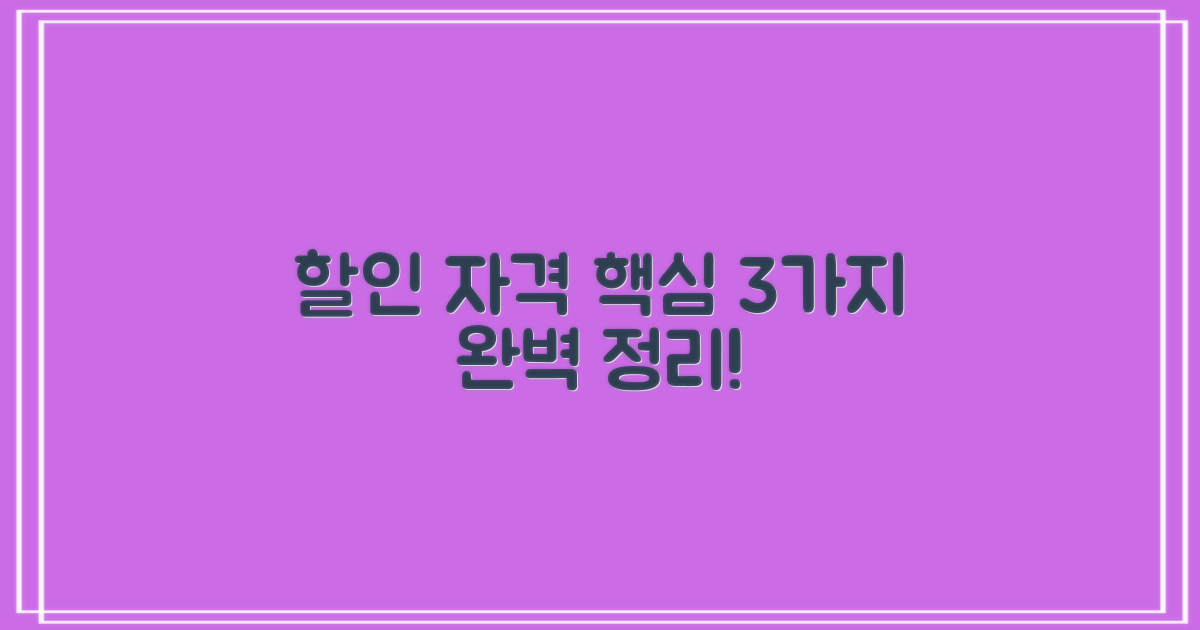 할인 자격 3가지 완벽 정리