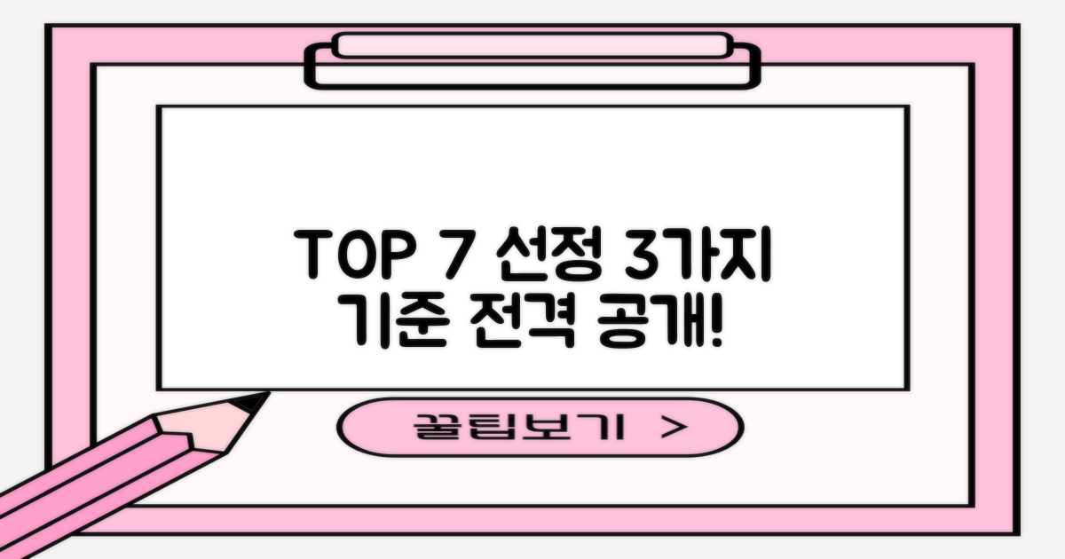 TOP 7 선정 3가지 기준
