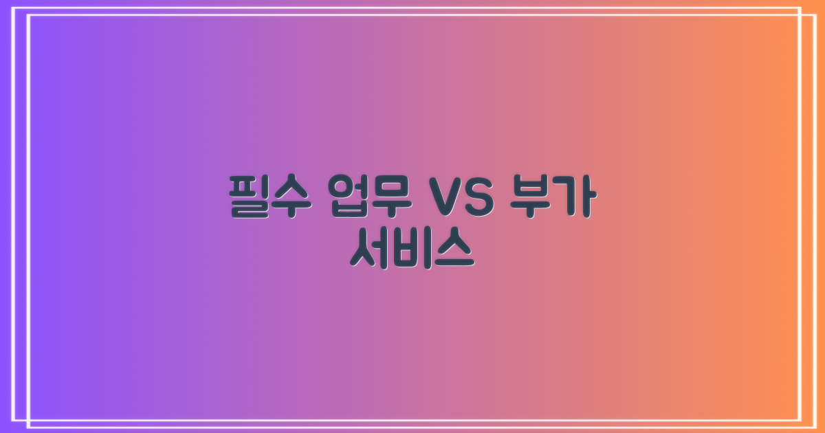 필수 업무 vs. 부가 서비스
