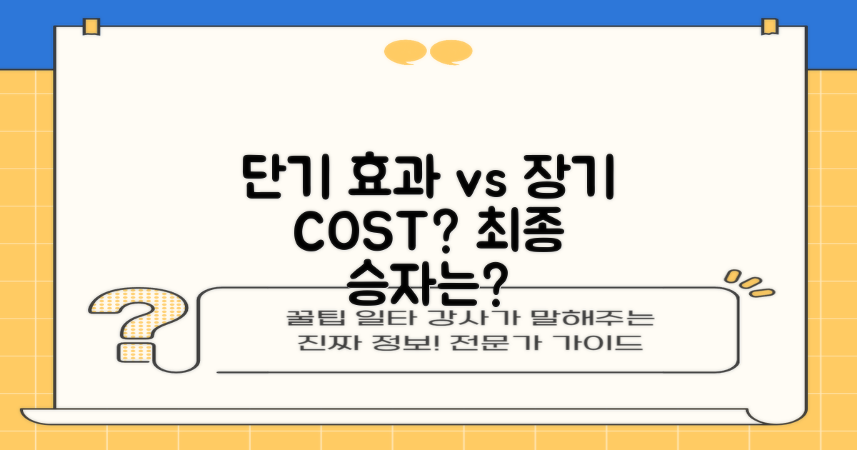 단기 효과 vs 장기 유지 비용