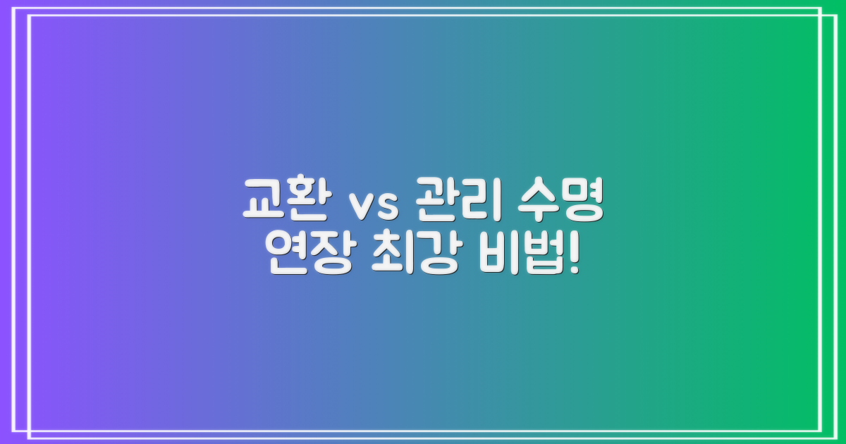 교환 vs 정밀 관리, 수명 연장 비법