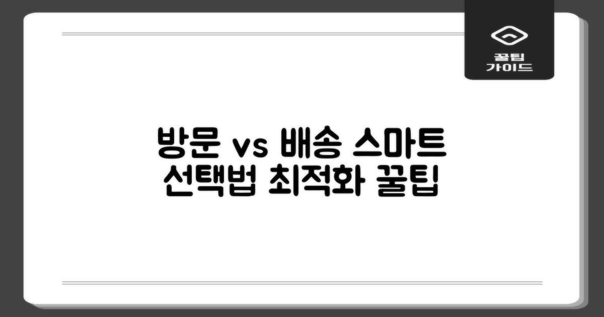 방문 vs 배송, 최적화 팁