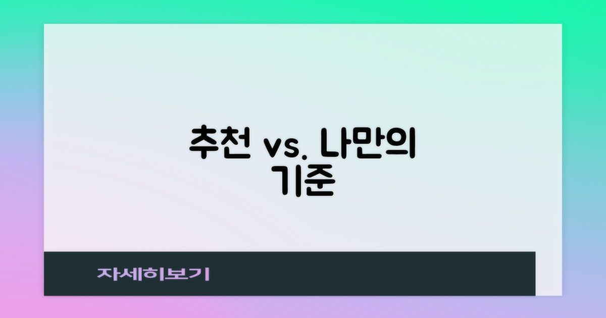 추천 vs. 나만의 기준